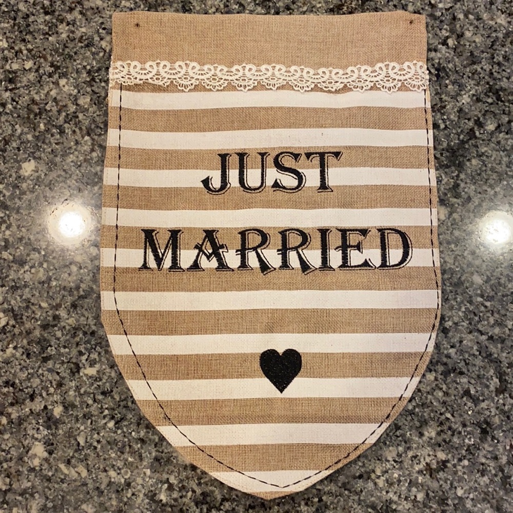 Just married garden flag